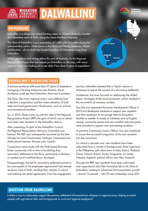 Migration Community Narrative: Dalwallinu